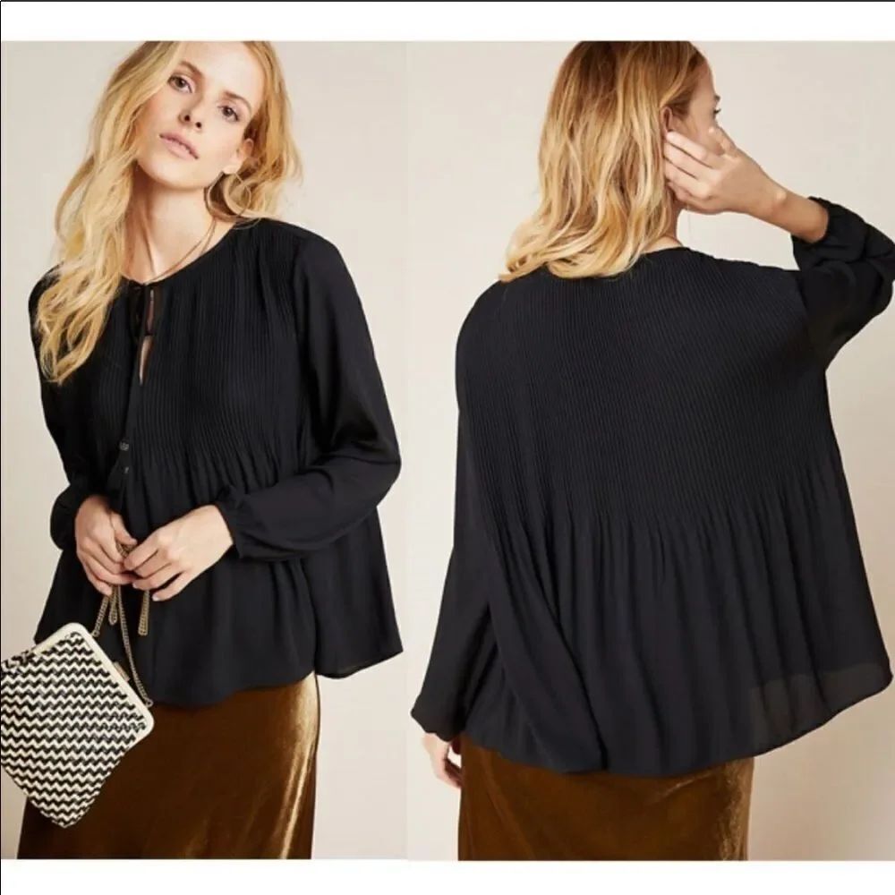 ANTHROPOLOGIE | Daniel Rainn Black Boho Blouse S